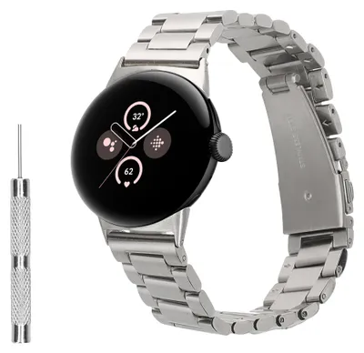 Produktbild von kwmobile Edelstahl Uhrenarmband kompatibel mit Google Pixel Watch 2 / Pixel Watch 1 Ersatz Armband - Ersatzarmband für Smartwatch - 14 - 22 cm