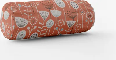 Produktbild von SCHÖNER LEBEN. Kissenhülle Fryett`s Blumen abstrakt orange Größe 15x40cm (ØxB) Nackenrolle 15x40cm (ØxB) Nackenrolle Größe