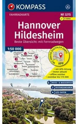 Immagine prodotto di Carta ciclistica KOMPASS 3215 Hannover, Hildesheim 1:50.000
