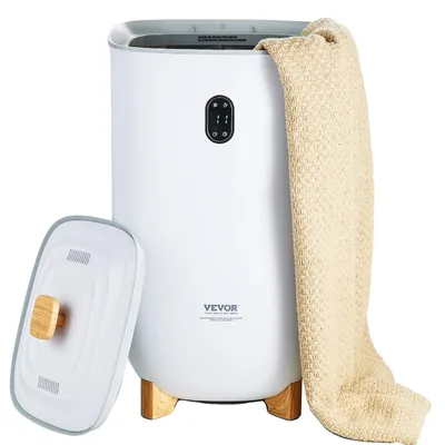Zdjęcie produktu dla VEVOR 35L duży podgrzewacz do ręczników z ekranem LED i funkcją suszenia, inteligentny regulowany timer do łazienek, szlafroków, koców i piżam, automatyczne wyłączanie, biały