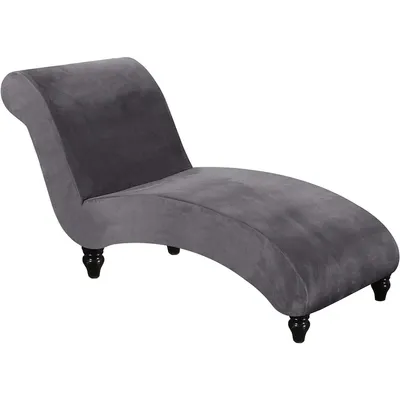 Produktbild von Samt Chaiselongue Bezug, Stretch Schonbezüge für Wohnzimmer, Schlafzimmer, Grau