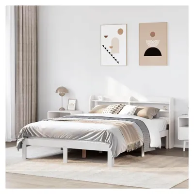 Produktbild von Bettgestell mit Kopfteil ohne Matratze Weiß 120x200 cm