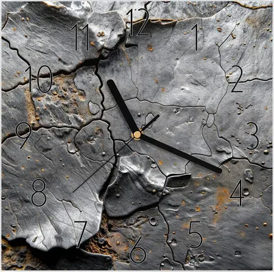 Produktbild von Wanduhr aus Glas mit Motiv Verwittertes Gestein- 30 x 30 cm - inkl. Aufhängesystem