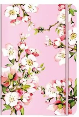 Produktbild von Notizbuch A5 Kirschblüte, gepunktet, 192 Seiten, mit Gummiband und Faltinnentasche