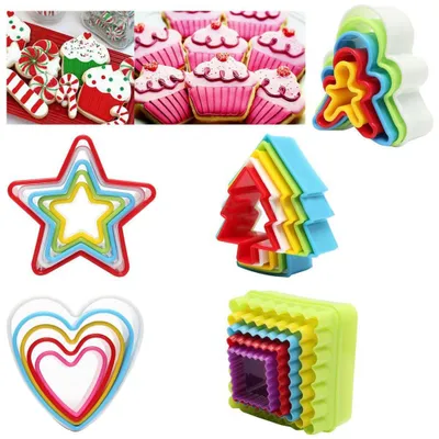 Produktbild von 5 Stcs DIY Fondant Form Backform Kuchen Keks dekorieren Zuckerfahrzeug -Werkzeugset-Quadrat