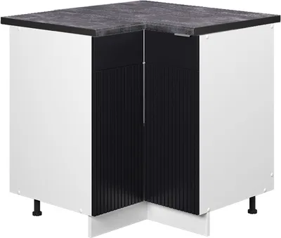 Produktbild von Eckunterschrank Vicco Fame-Line Schwarz gestreift 80.5 cm , AP Anthrazit, Model 50970