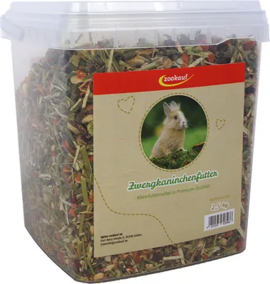 Produktbild von zookauf Nager Futter Premium für Zwergkaninchen im Eimer 2,5 kg