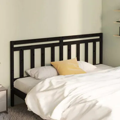 Produktbild von vidaXL Kopfteil Schwarz 206x4x100 cm Massivholz Kiefer - Bettkopfteil - Bettkopfteile - Kopfteil - Holzkopfteil