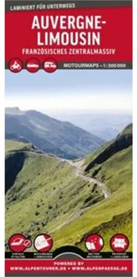 Produktbild von MoTourMaps Auvergne-Limousin Auto- und Motorradkarte 1:300.000