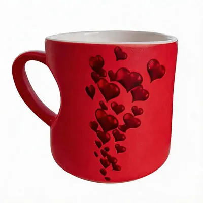 Produktbild von Herzform-Farbwechselbecher , 300 ml Magic-Kaffeetasse, lustiger Farbwechsel, Valentinstag- & Geburtstagsgeschenk, für Männer & Frauen