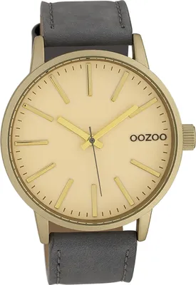 Produktbild von Oozoo Leder Damen Uhr Analog Quarzuhr Armband grau Timepieces D2UOC10013