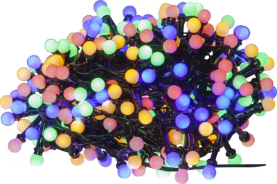 LED Lichterkette Berry Mini - 300 bunte opale LED - 6m - 8 Funktionen - Trafo - Timer - outdoor