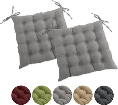 Obrázek produktu pro WOMETO sada 2 sedáků na židli 40x40 cm - šedý polštářek na židli polštářek na židli polštářek na židli s popruhy