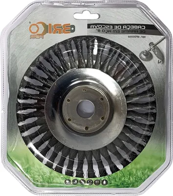 Immagine prodotto di Spazzola in acciaio - Spazzola per tosaerba - Per rimuovere le erbacce - Filo d'acciaio resistente - 20 cm - Argento