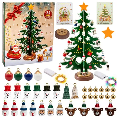 Obrázok produktu pre Adventný kalendár Mini Drevený Christmas Tree 2026 Vianočné Dekorácie
