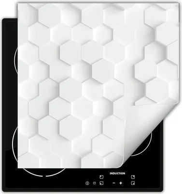 Produktbild von DarHaus Herdabdeckplatte 50x52 cm Anti Rutsch Matte Aufrollbar, weiß 3D