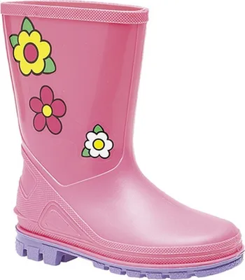 Produktbild von StormWells Puddle Floral Mädchen Gummistiefel DF986 (28 EU) (Pink/Lila)