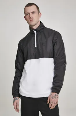 Produktbild von Urban Classics TB2748 | Stand Up Collar Pull Over Jacket S bis XXL - Farbe: blk/wht - Größe: L