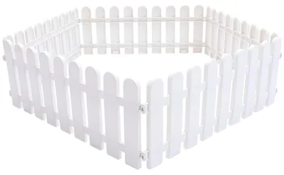 Image de 5 pièces de bordures blanches en plastique, pour clôtures de jardin ou décorations