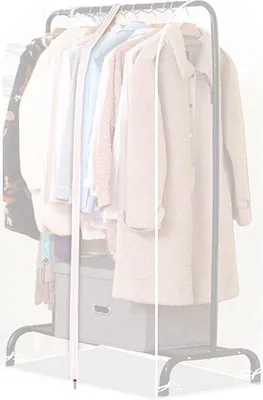 Obrázok produktu pre Uniqoos® Obal na oblečenie, priehľadný, matný – Obal na oblečenie 110×50×150 cm vyrobený z materiálu PEVA so zipsom, chráni pred prachom, vlhkosťou a hmyzom