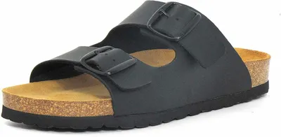 Produktbild von Longo Longo G Herren Hausschuhe Pantolette 2 Riemer schwarz 46