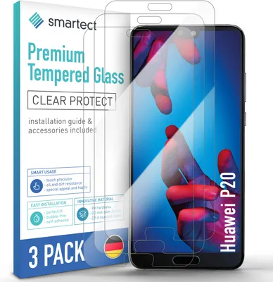 Produktbild von 3x Schutzglas Panzerfolie Klar für Huawei P20 Displayschutz Hartglas Glas