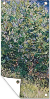 Produktbild von MuchoWow® 40x80 cm Outdoor-Poster Gartendeko Sichtschutz Garten Poster für den Garten  Fliederbusch - Vincent van Gogh