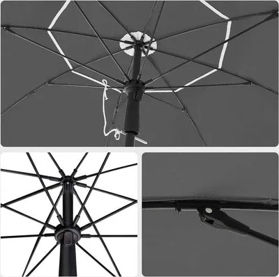 Produktbild von Famanu Sonnenschirm 200 cm mit UPF 50+ UV-Schutz - Grau