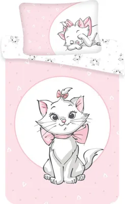 Produktbild von Disney Marie Aristocats Baby Kinder Bettwäsche Bettdecke 100x135 cm + Kopfkissen 40x60 cm 100% Baumwolle