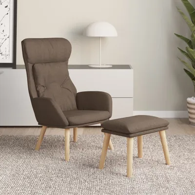 Obrázok produktu pre Relaxačné kreslo s podnožkou sivohnedé látka
