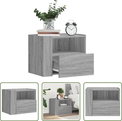 Produktbild von The Living Store Wand-Nachttisch Grau Sonoma 45x30x35 cm