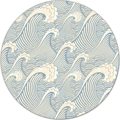 Produktbild von Glas Schneidebrett Herdabdeckplatten Schneideplatten Rund - 40 cm - Meereswellen