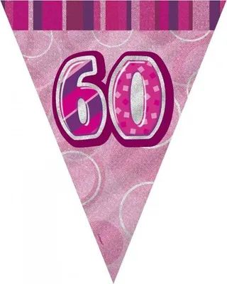 Produktbild von 60. Geburtstag | Wimpelkette pink