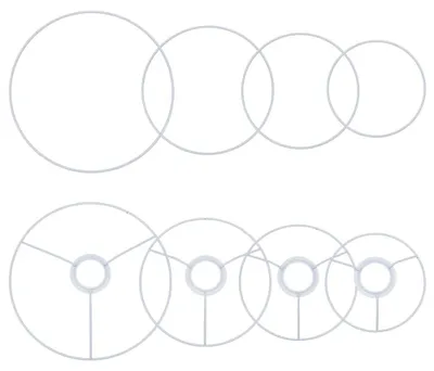Lampenschirm-Ringset 15/18/20/25 cm, weiß, Metall, 4-teilig