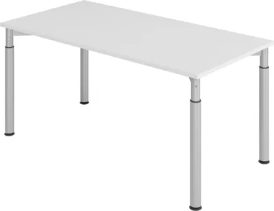 Produktbild von bümö Schreibtisch Serie-Y - Gestell: Silber, Größe:  160 x 80 cm, Nachbildung: Grau