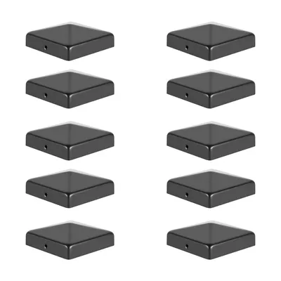 Image de Fiqops 10x Capuchon pour poteau de clôture Capuchon pour poteau de clôture Noir 71mm