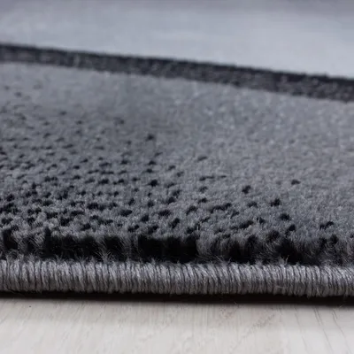 Produktbild von Kurzflor Teppich Pago Läufer, Farbe: Schwarz, Größe:80x300 cm
