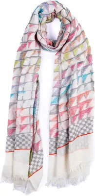Produktbild von Passigatti Damen Jacquard Schal in Weiß aus Baumwolle