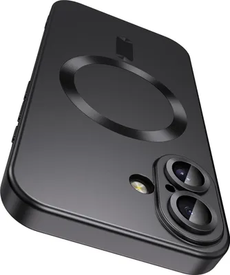 Image de Étui magnétique pour iPhone 17, étui de protection en silicone mat avec protecteur d'objectif, compatible avec MagSafe Black
