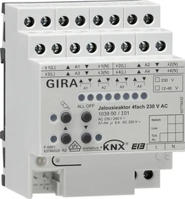 Produktbild von GIRA 103900 Jalousieaktor 4-fach 230VAC KNX/EIB REG