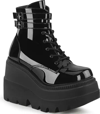 Produktbild von SHAKER-52 Damen Booties von DemoniaCult, Schwarz Lack , EU 40, US 10