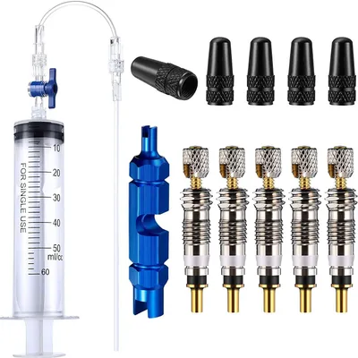 Productafbeelding van Fietspomp met injectienaald, geschikt voor Presta ventielen, 60 ml, voor tubeless banden