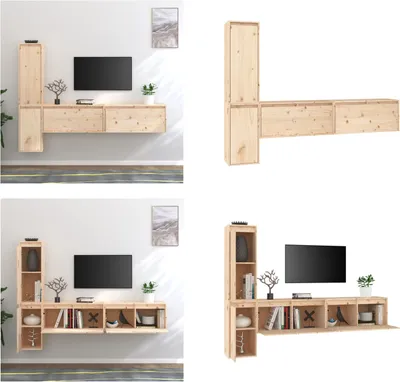 Produktbild von vidaXL TV Schränke 4 Stk. Massivholz Kiefer - TV-Schrank - TV-Schränke - TV-Schrank Holz - TV Möbel