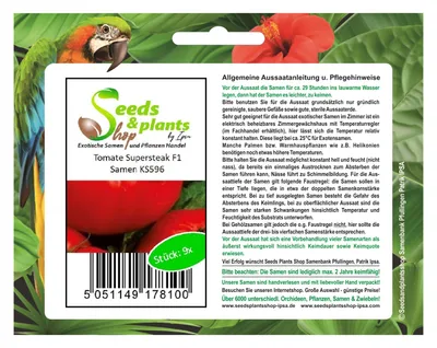 Produktbild von 9x Tomate Supersteak F1 - Alte Sorten Samen Gemüse KS596