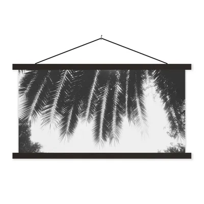 Produktbild von MuchoWow® Textilposter Palmenblätter - Tropisch - Sonne - Palme 60x30 cm mit schwarzem Rahmen - Textilien