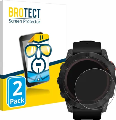 Produktbild von 2x Für Garmin Fenix 7X (51 mm) Schutzfolie BROTECT Displayschutz Display Schutz Folie Klar Transparent