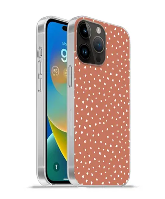 Produktbild von MuchoWow® Handyhülle Schutzhülle Hülle für Apple iPhone 14 Pro - Softcase Tupfen - Orange - Weiß Silikon Softcase Handy Hülle - Umschlag
