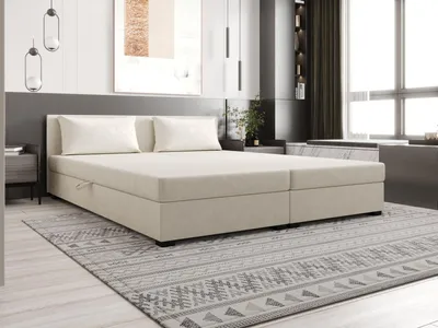 Produktbild von Doppelbett 160x200 ZAJDA DOUBLE 1 mit Stauraum - ecru