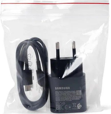 Immagine prodotto di Samsung 25W Ep-Ta800Ebe Caricabatterie Usb-C con cavo Samsung Ep-Da705Bbe Confezione sostitutiva Usb-C / Usb-C - Nero