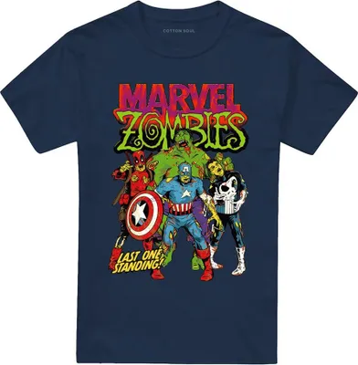 Image de Marvel Zombies - T-shirt « Last One Standing » pour hommes/femmes Unie TV25716 (4XL) (Bleu marine)